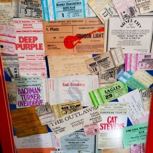 Vtg Framed Ticket Stub Collection